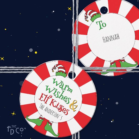 Warm Wünsche & Elf Kisses! Geschenkanhänger