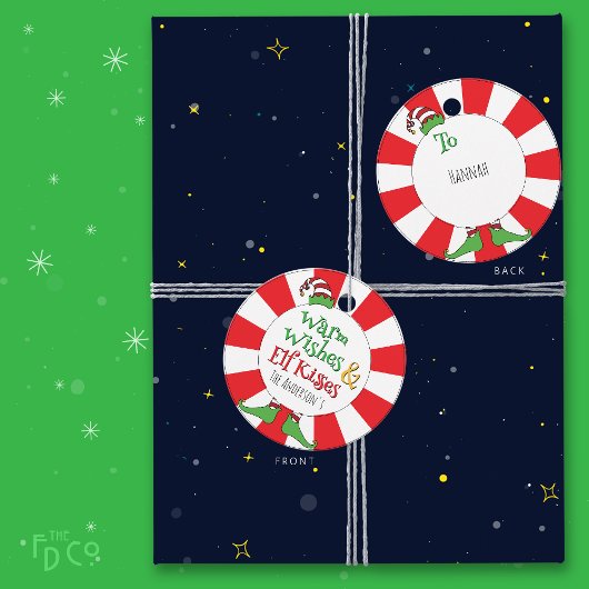 Warm Wünsche & Elf Kisses! Geschenkanhänger