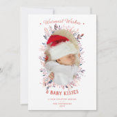 Warm wünscht Baby Kisses Holidays Pink Ankündigung (Vorderseite)