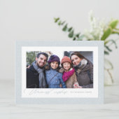 Warm wünscht ein schneefreies Foto Feiertagskarte (Stehend Vorderseite)