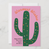 Warm wünscht Festive Cactus Holiday Card Karte (Vorderseite)