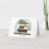 Warm wünscht Hot Cocoa Camper Weihnachten Karte (Vorderseite)