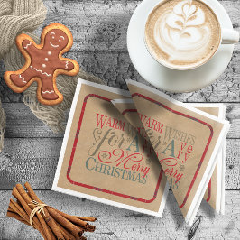 Warm wünscht Kraft & Tartan Red/Green ID589 Serviette