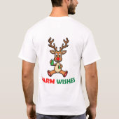 Warm wünscht Niedliche Rentiere T-Shirt (Rückseite)