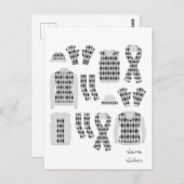 Warm wünscht Raute Muster Elemente Postkarte - Gra (Vorne/Hinten)
