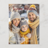 Warm wünscht Red Script Unique Foto Postkarte (Vorderseite)