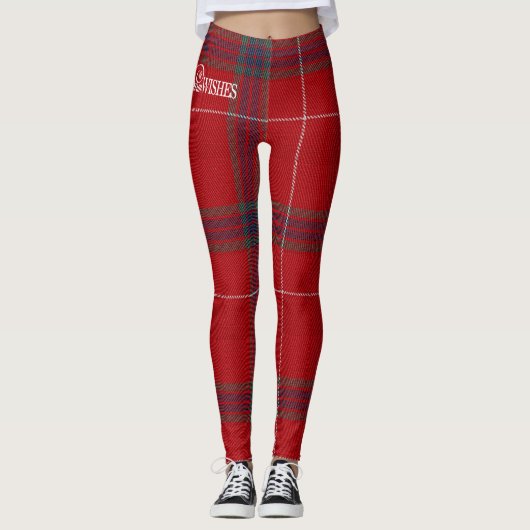 Warm wünscht Tartan Red ID589 Leggings (Vorderseite)