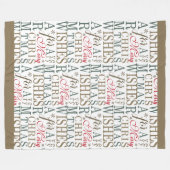 Warm wünscht Typografie rot/grün ID589 Fleecedecke (Vorderseite (Horizontal))