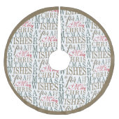 Warm wünscht Typografie rot/grün ID589 Polyester Weihnachtsbaumdecke (Vorderseite)