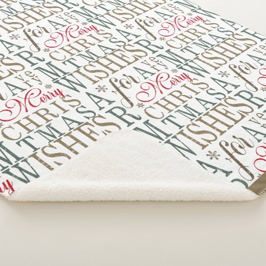 Warm wünscht Typografie rot/grün ID589 Sherpadecke (3/4)