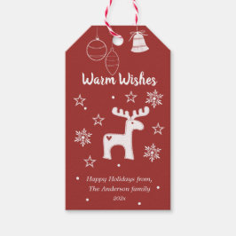 Warm wünscht Weihnachts-Weihnachtsgeschenke Tags Geschenkanhänger