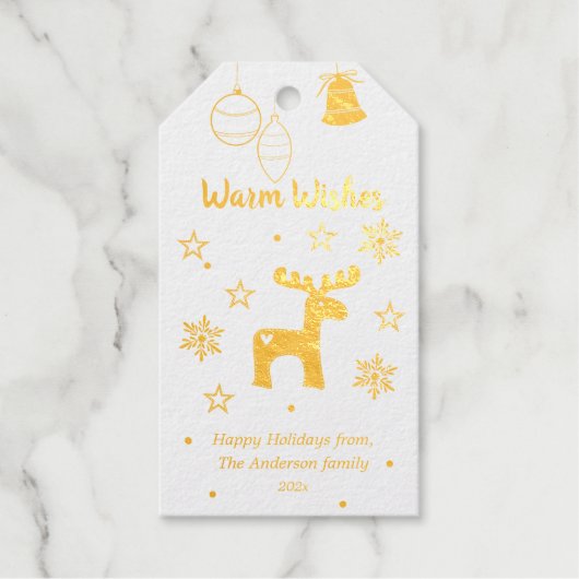 Warm wünscht Weihnachts-Weihnachtsgeschenke Tags Geschenkanhänger (Vorderseite)