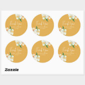 Warm yellow floral Spring flowers Wedding Favor Runder Aufkleber (Blatt)