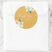 Warm yellow floral Spring flowers Wedding Favor Runder Aufkleber (Tasche)