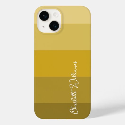 WARM YELLOW GOLD FARBE STRIPE LINE PATTERNAME Case-Mate iPhone HÜLLE (Rückseite)