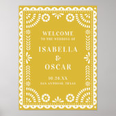 Warm Yellow Papel Picado Wedding Welcome Sign Poster (Vorne)