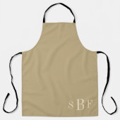 Warmbeige Monogramm-Küchengabe Schürze (Vorderseite)