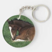 Warmblood Fohlen-Niederlegung Schlüsselanhänger (Rückseite)