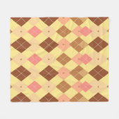 Warmbraun-Rosa-Argyle-Muster Fleecedecke (Vorderseite (Horizontal))