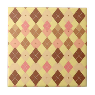 Warmbraun-Rosa-Argyle-Muster Fliese