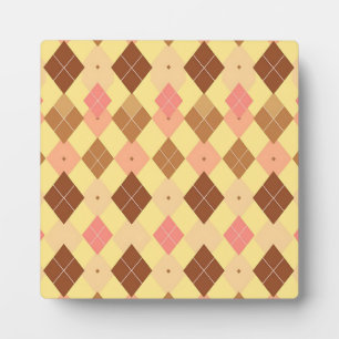 Warmbraun-Rosa-Argyle-Muster Fotoplatte