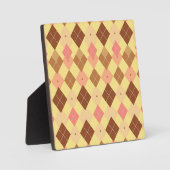 Warmbraun-Rosa-Argyle-Muster Fotoplatte (Vorderseite)
