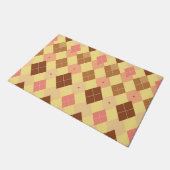 Warmbraun-Rosa-Argyle-Muster Fußmatte (Schrägansicht)