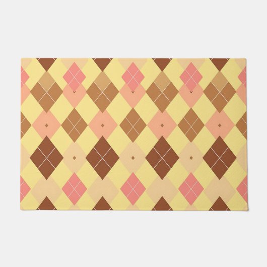 Warmbraun-Rosa-Argyle-Muster Fußmatte (Vorderseite)