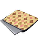 Warmbraun-Rosa-Argyle-Muster Laptopschutzhülle (Vorne Knopf)