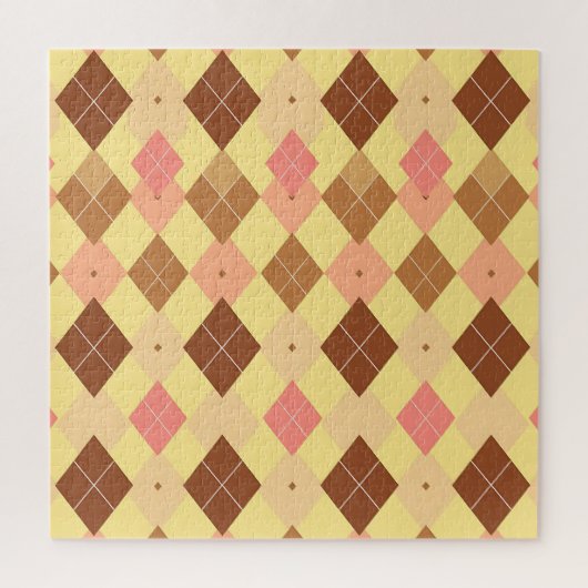 Warmbraun-Rosa-Argyle-Muster Puzzle (Vertikal)