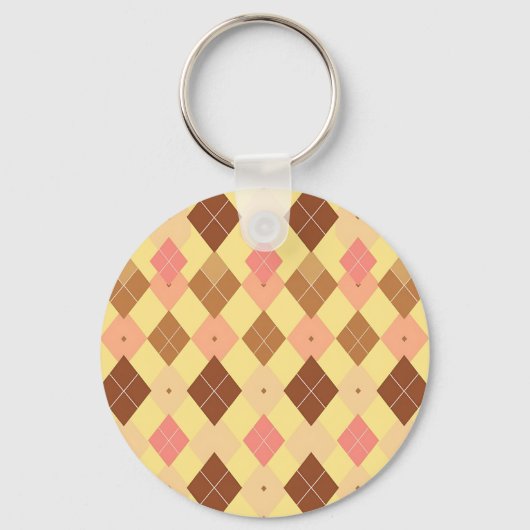 Warmbraun-Rosa-Argyle-Muster Schlüsselanhänger (Vorderseite)