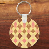 Warmbraun-Rosa-Argyle-Muster Schlüsselanhänger (Vorderseite)