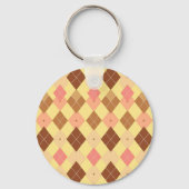 Warmbraun-Rosa-Argyle-Muster Schlüsselanhänger (Rückseite)