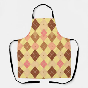 Warmbraun-Rosa-Argyle-Muster Schürze
