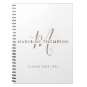 Warmby Beige Mit Monogramm Script Notizblock (Vorderseite)