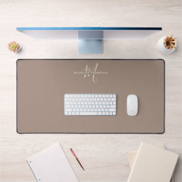 Warmby Beige Mit Monogramm Script Schreibtischunterlage