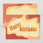 Warme 70er schwere Geburtstagskarte Einladung (Vorne/Hinten)