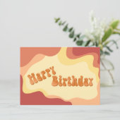 Warme 70er schwere Geburtstagskarte Einladung (Stehend Vorderseite)