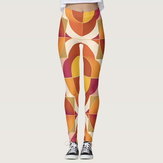 Warme abstrakt gemusterte Leggings (Vorderseite)