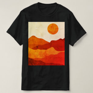 Warme abstrakte Boho-Wüsten-Gebirgslandschaft T-Shirt
