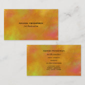 Warme Abstrakte Farbtöne in orange-gelb-rosa Visitenkarte (Vorne/Hinten)
