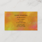 Warme Abstrakte Farbtöne in orange-gelb-rosa Visitenkarte (Rückseite)