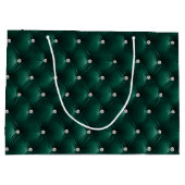 Warme Aquamarine grüne Chic Imitate Velvet Große Geschenktüte (Rückseite)