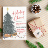 Warme Aquarellkiefer Feiertag Einladung Geschenkanhänger