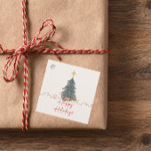 Warme Aquarellkiefer Feiertag Einladung Geschenkanhänger