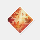 Warme Autumnal Wasserfarbe Blätter Découpage Napki Serviette (Ecke)