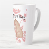 Warme Bärenumarmung mit rosa Blume Liebe Milchtasse (Rechte Ecke)