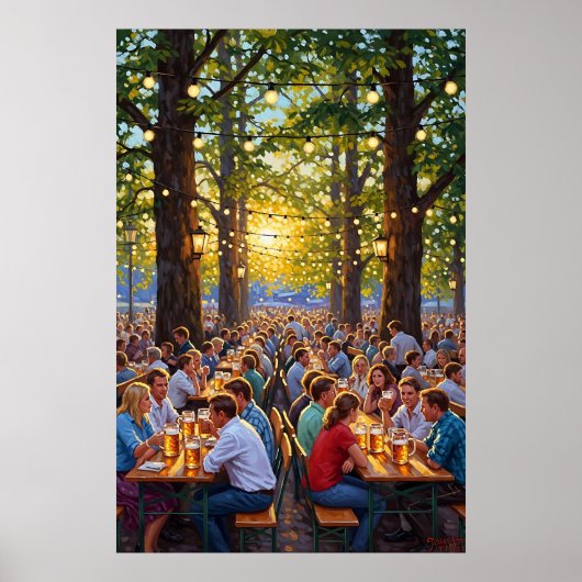 Warme Beer Garden Vibes Poster (Vorne)