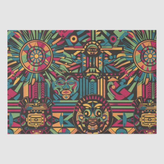 Warme Beige "Eclipsed Suns and Pyramids" Gewebepfr Seidenpapier (Vorderseite)