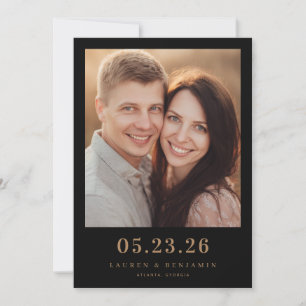 Warme Beige Elegante Foto Save The Date